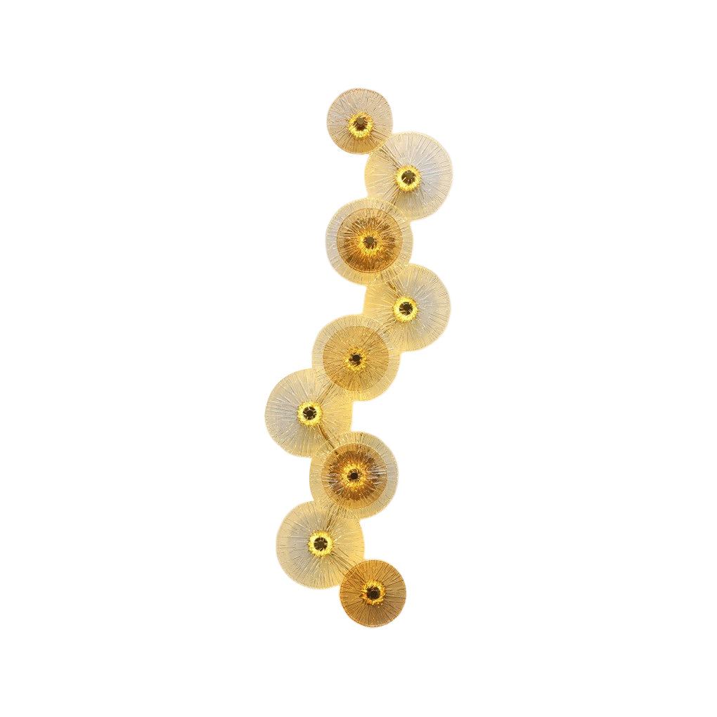 Round Glass Wall Sconce — Iron and Glass, Post-Modern LED, Warm White 3000K, 1- to 9-Light Configurations