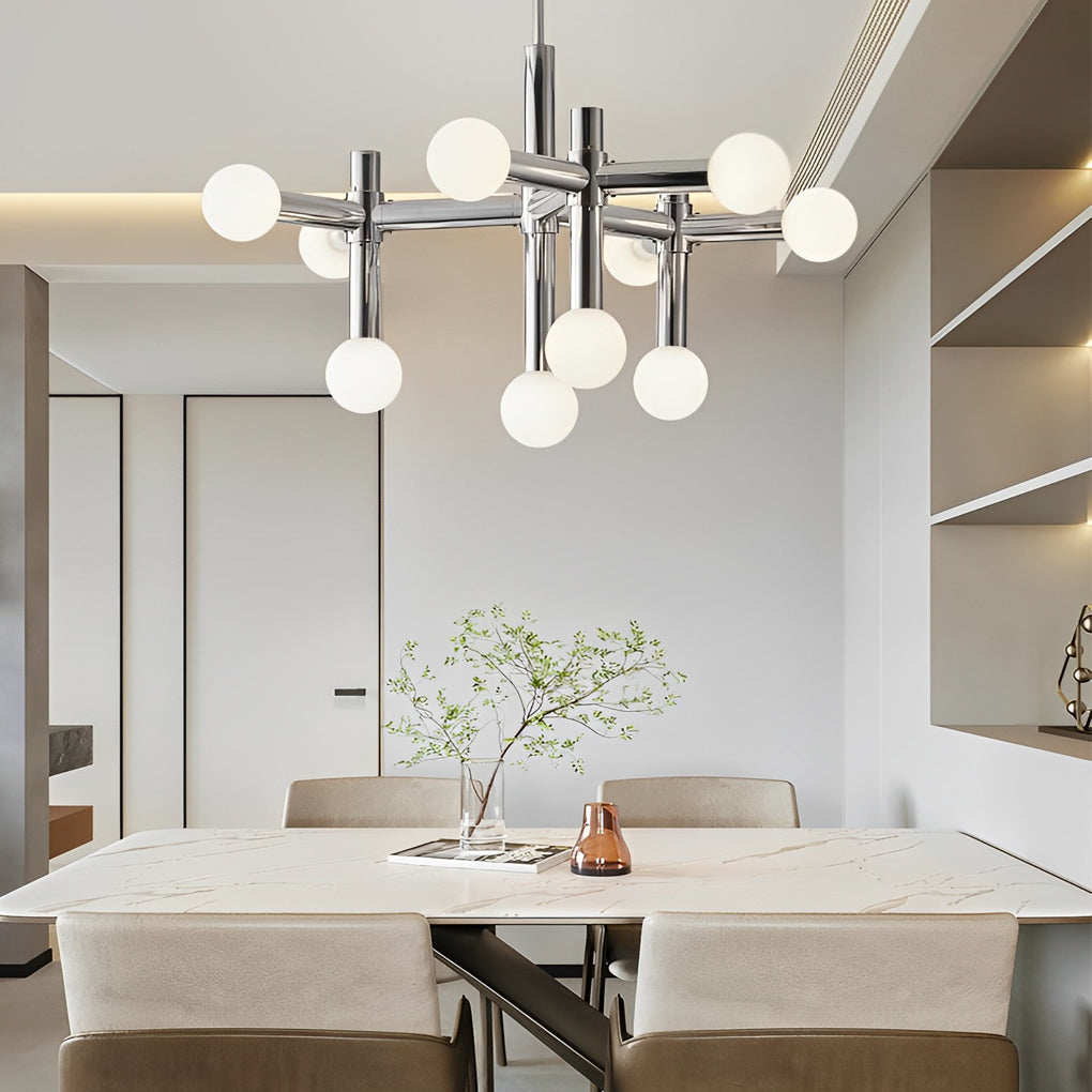 Sputnik Chandelier — Chrome, Iron & Glass, 10-Light, 31.5" Diameter, E27