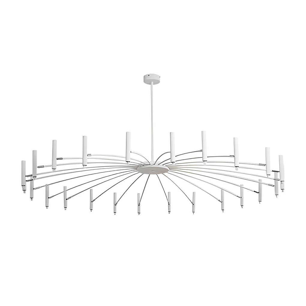 Minimalist Adjustable Metal Chandelier — G9 LED, Three-Step Dimming, 3000K/4500K/6000K, 180° Rotatable Head, Black or White