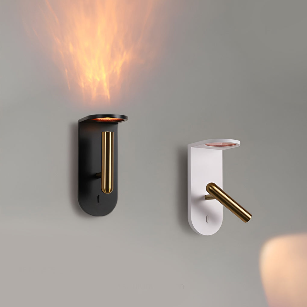 Flame Effect Uplight Wall Sconce — Aluminum & Acrylic, 3W LED, 350° Adjustable, 3000K/4000K