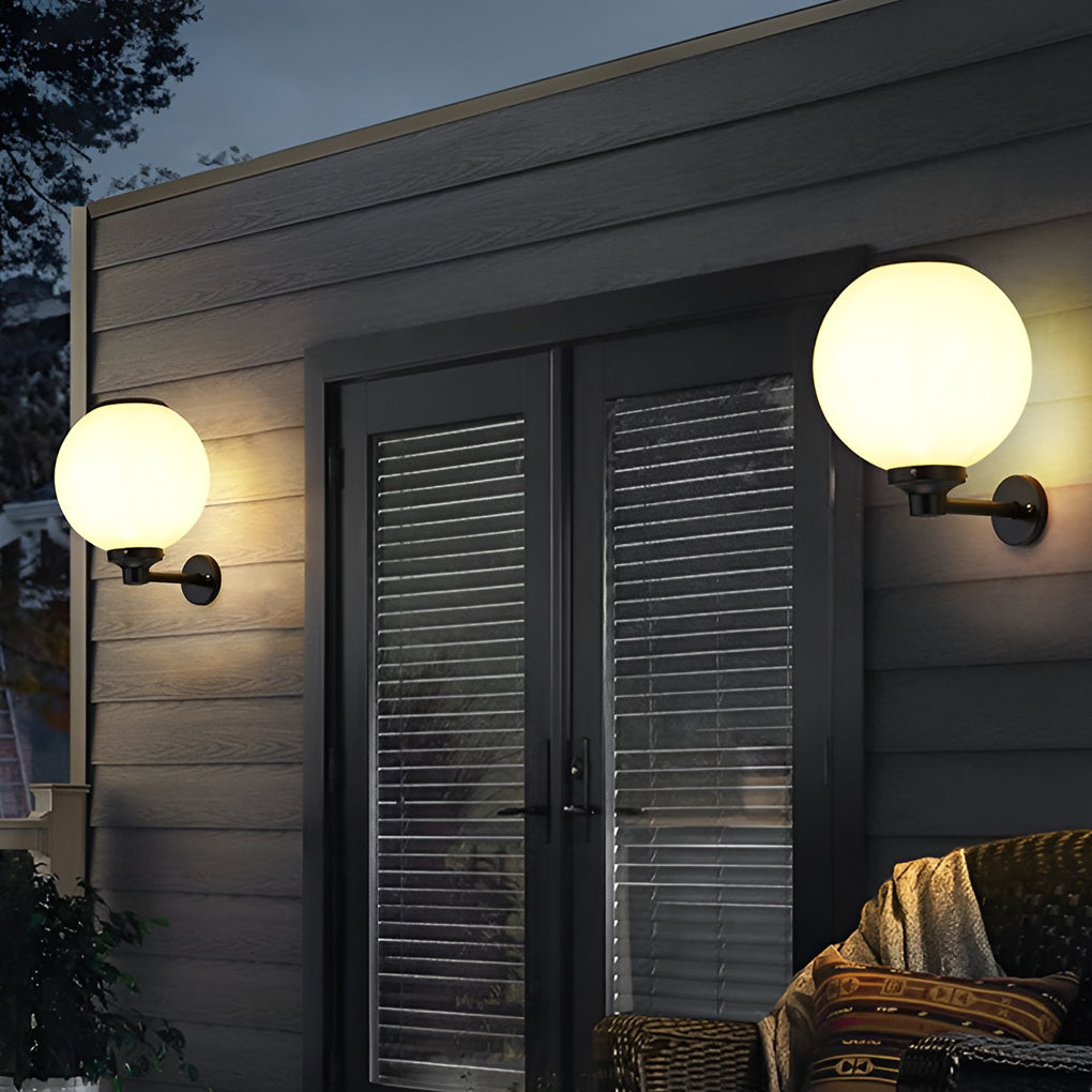 Modern Round Solar Outdoor Wall Sconce — Die-Cast Aluminum, Three-Step Dimming (3000K / 4500K / 6000K), IP-Rated Weatherproof