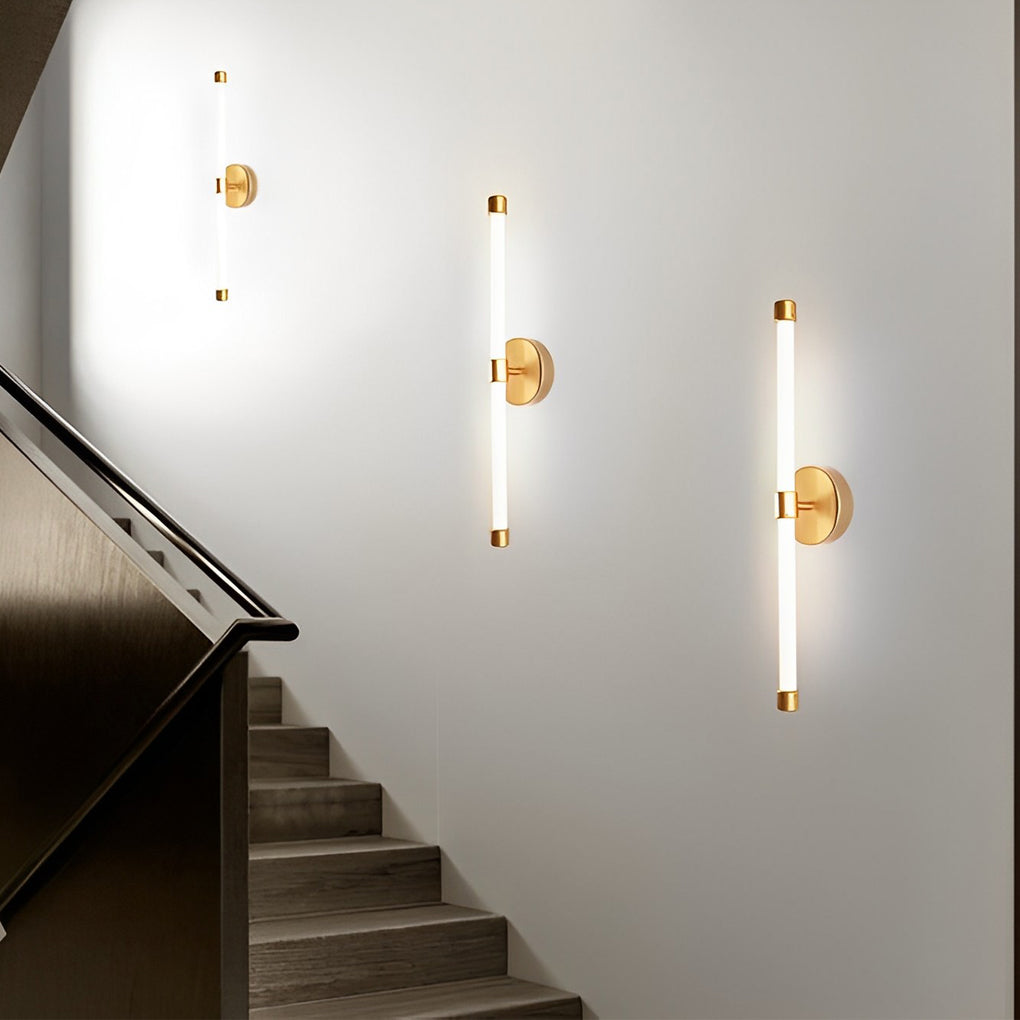 Minimalist Strip LED Wall Sconce — Iron and Acrylic, 10W, Three-Step Dimming, 3000K/4500K/6000K, 24" Linear