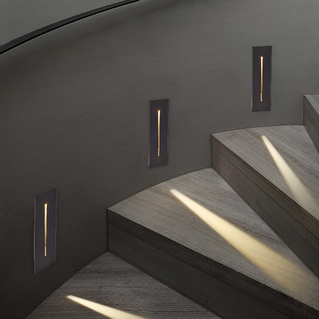 Industrial Rectangle LED Step & Stair Light — Die-Cast Aluminum, Black, 3W, IP65 Weatherproof