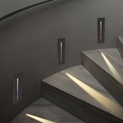 Industrial Rectangle LED Step & Stair Light — Die-Cast Aluminum, Black, 3W, IP65 Weatherproof