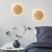Round & Oval Wood LED Wall Sconce — Oak Wood, Warm White 3000K, Bedside