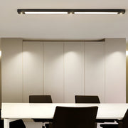 Linear LED Flush-Mount Ceiling Light — Black Iron, Adjustable Spotlights, 2- or 3-Light, 3000K / 6000K