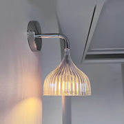 Pleated Iron Wall Sconce — White, Transparent, or Yellow, E14 5W, Modern Retro