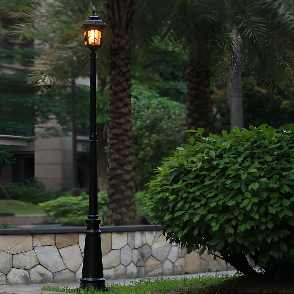 Retro Minimalist Outdoor Post Light — Die-Cast Aluminum, E27 LED 10W, IP Weatherproof, 86.6" Height