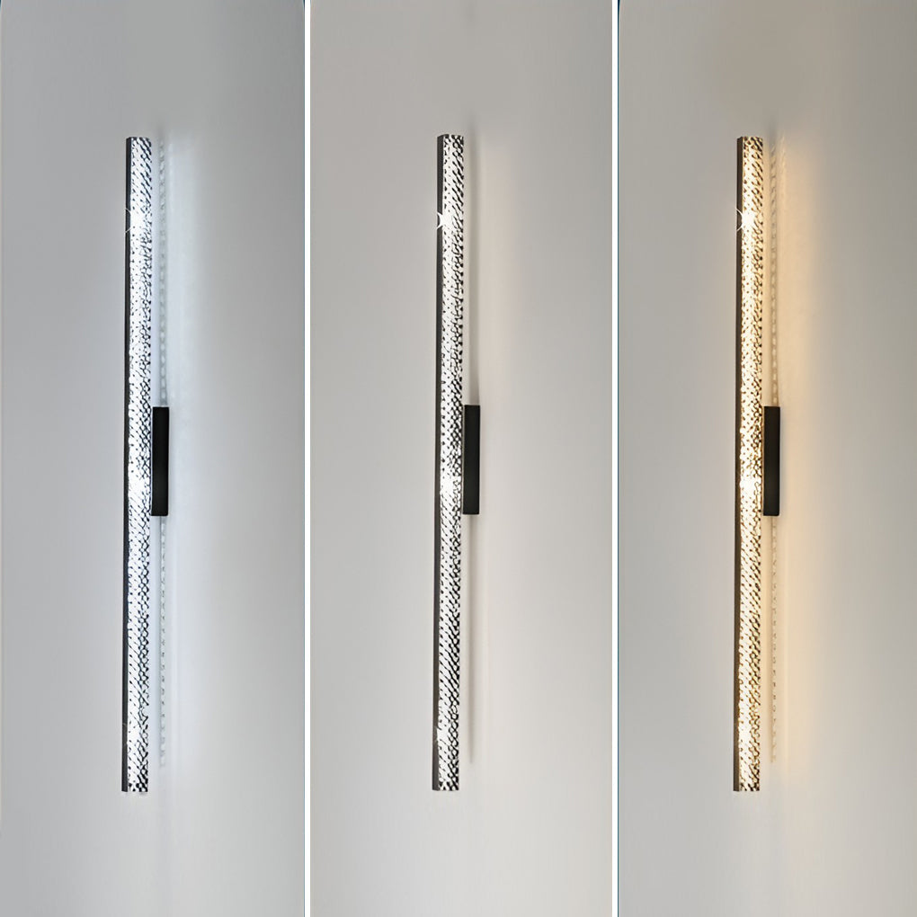 Sword Linear Wall Sconce — Acrylic, Iron, 41", 3-Step Dimming, Remote Control, Black / White / Gold