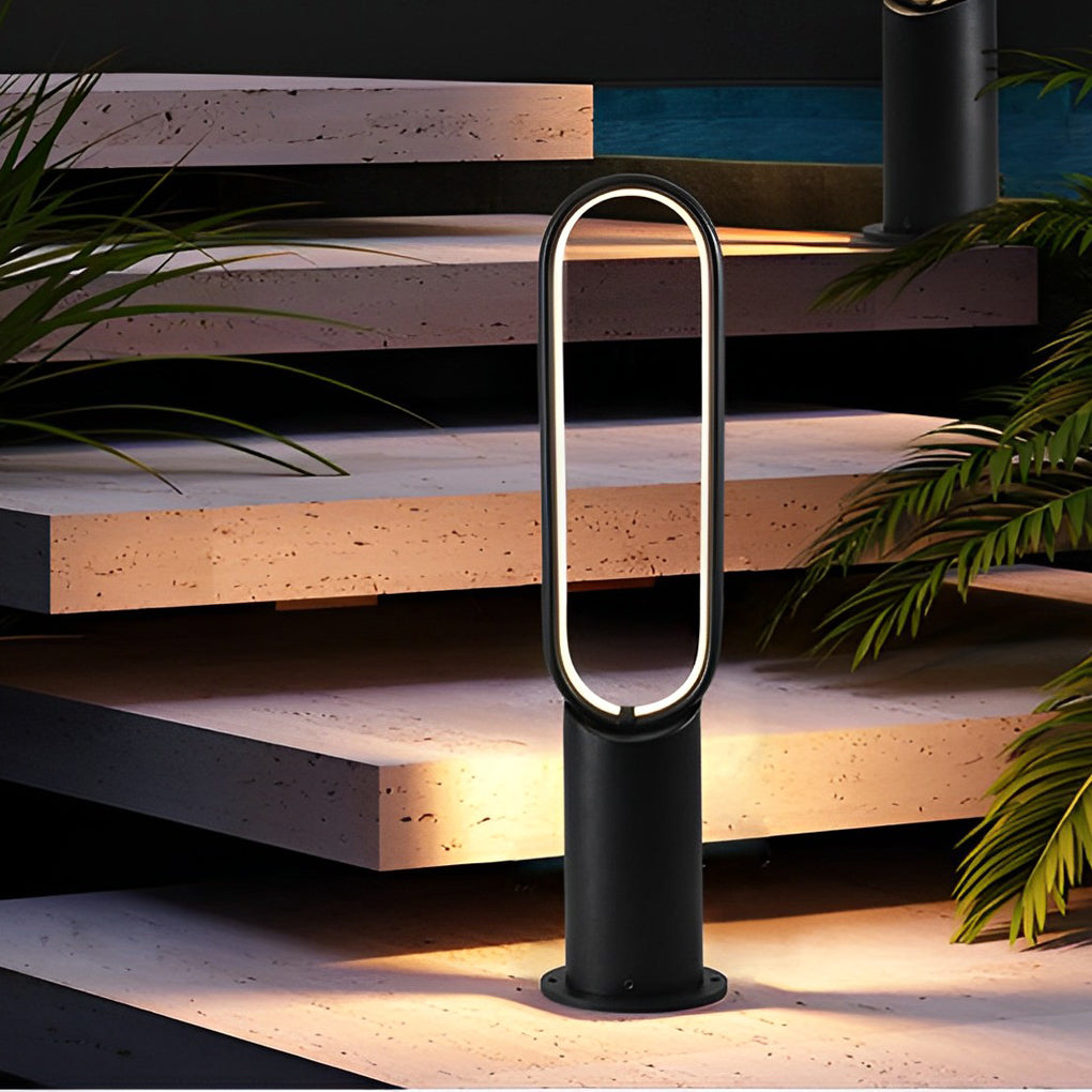 Modern Linear LED Solar Pathway Bollard — Black Aluminum, IP65 Weatherproof, Warm White 3000K