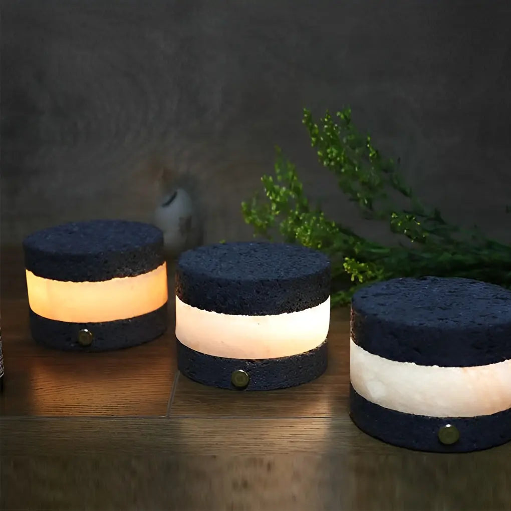 Mini Cordless Table Lamp in Volcanic Brick Design Luxe