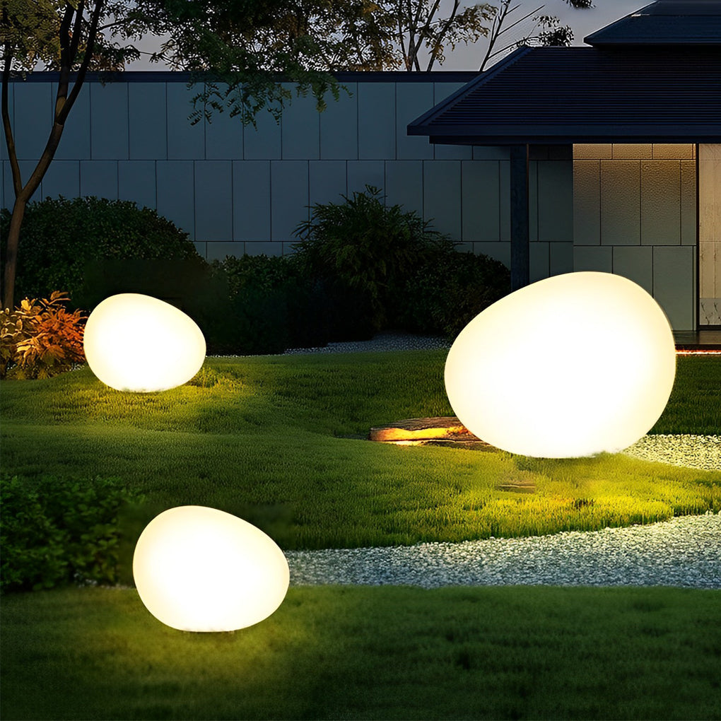 Adjustable Cobblestone Outdoor Landscape Lamp — PE, Hardwired LED, 3-Color Dimming (3000K / 4500K / 6000K), E27