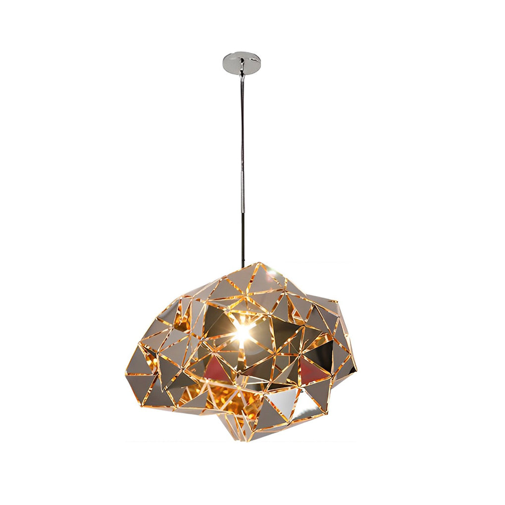 Postmodern Irregular Chandelier — Hollow Stainless Steel, Hardwired, Multiple Sizes