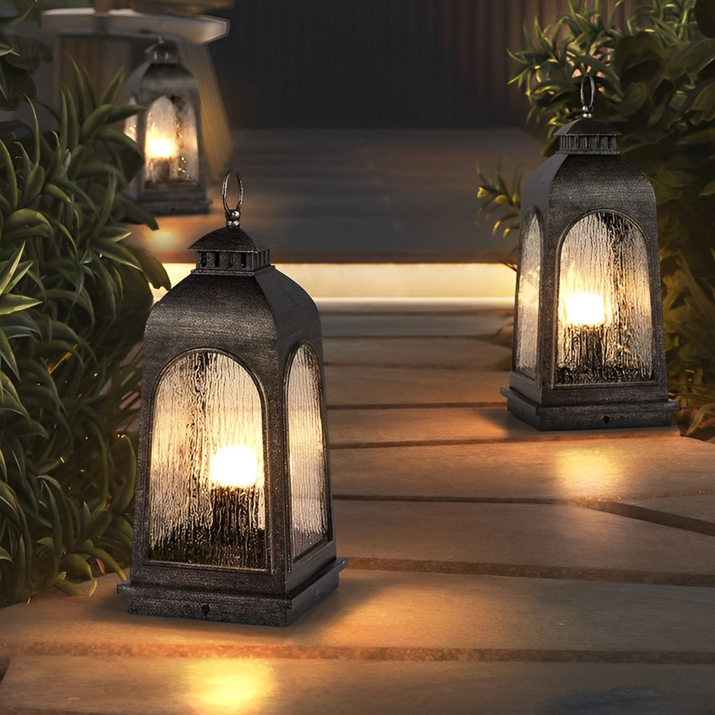 Portable Outdoor Floor Lantern — Stainless Steel, Frosted PC, LED 3000K, Retro Mid-Century Modern