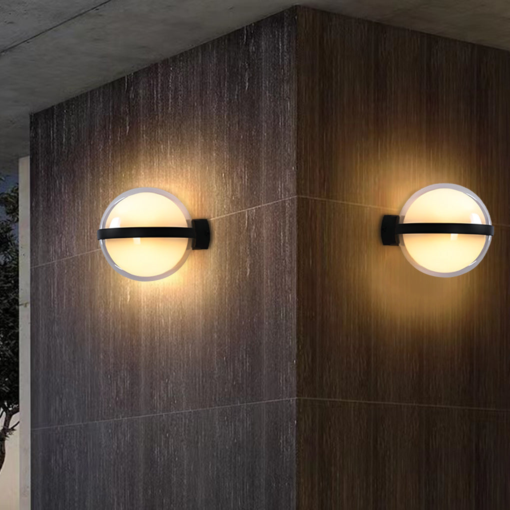 Round Up/Down Outdoor Wall Sconce — Iron and Acrylic, LED, 3-Color Temperatures, IP Weatherproof