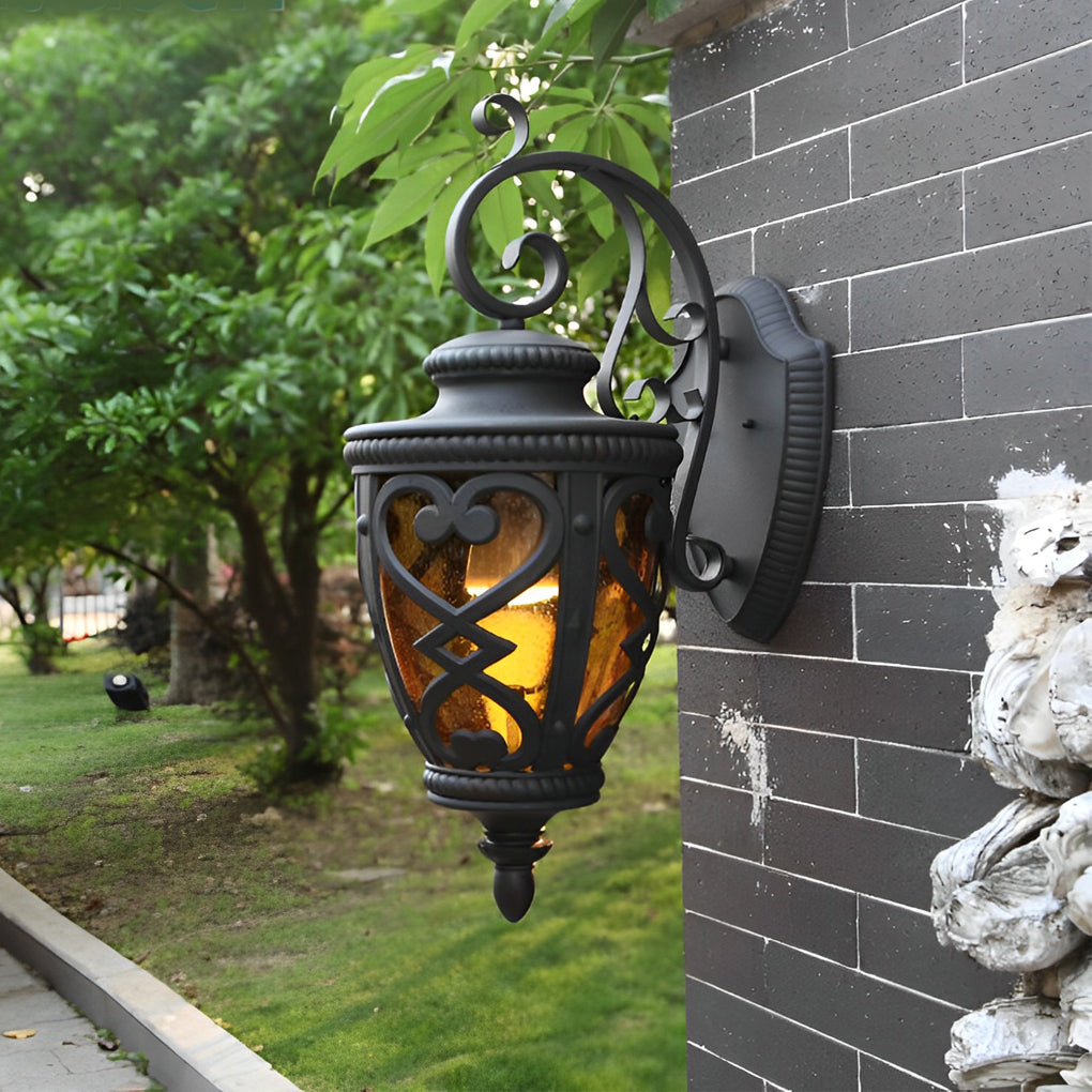 Retro Bubble Glass Outdoor Wall Sconce — Die-Cast Aluminum, E27, IP33 Waterproof