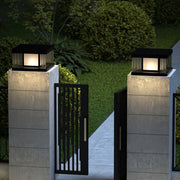Modern Black Solar Fence Post Light — Stainless Steel, Glass & Acrylic, LED 3000K, IP65 Weatherproof