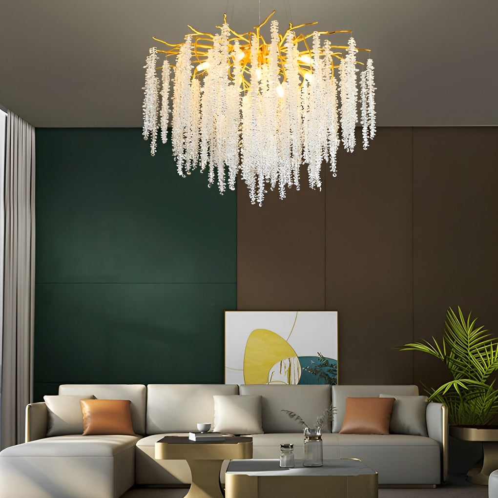 Branching Crystal Chandelier — Aluminum, G9, 3-Step Dimming (3000K/4500K/6000K), 8- or 10-Light
