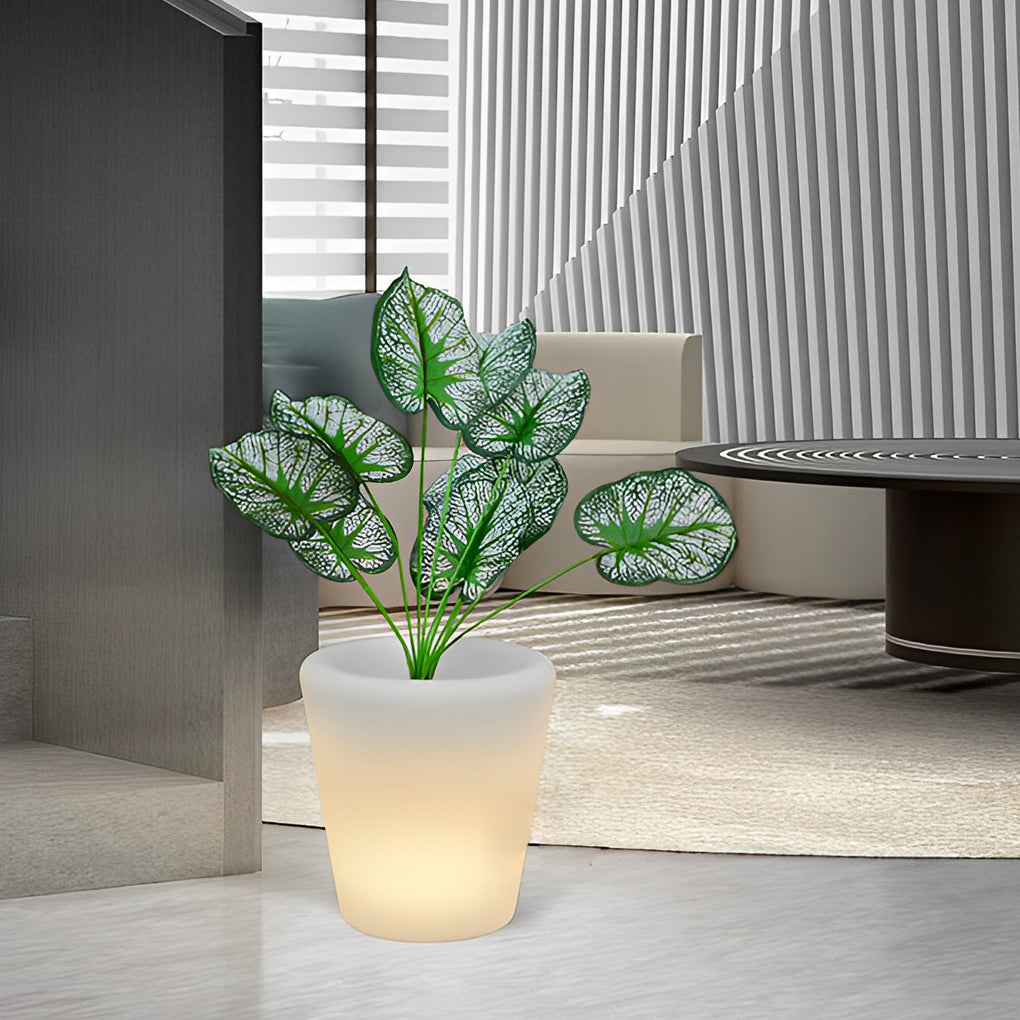 Luminous Flowerpot Light — PE, RGB LED, IP65, Rechargeable / Solar / Hardwired, Remote Control, 11" Dia.