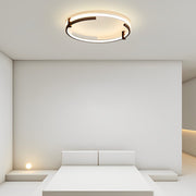 Modern Round LED Flush-Mount Ceiling Light — Aluminum & Iron, 32W, 16", Stepless Dimming, Remote Control