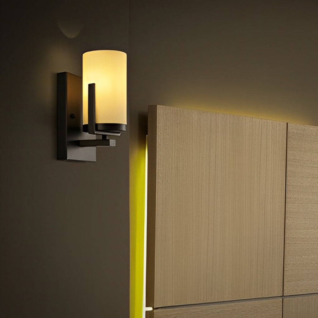 Retro Industrial Candlestick Wall Sconce — Black Iron and Glass, 5W LED E27, 3000K / 6000K