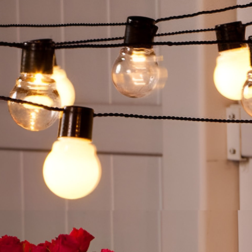 Solar LED Ball String Lights — Warm White 3000K, IP44 Weatherproof, Connectable up to 10 Strands