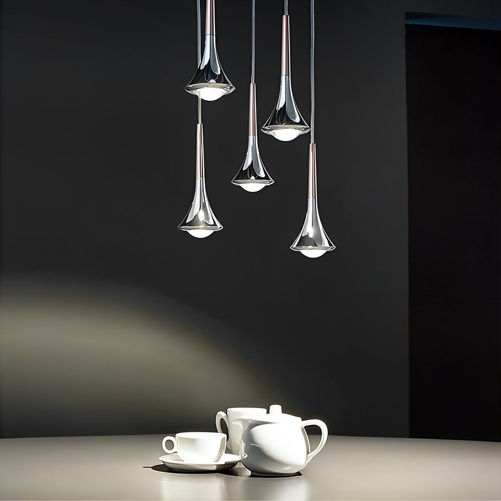 Raindrop Mini Pendant Light — Metal, 1-Light LED 5W, 3.35" W, Black / Gold / Chrome