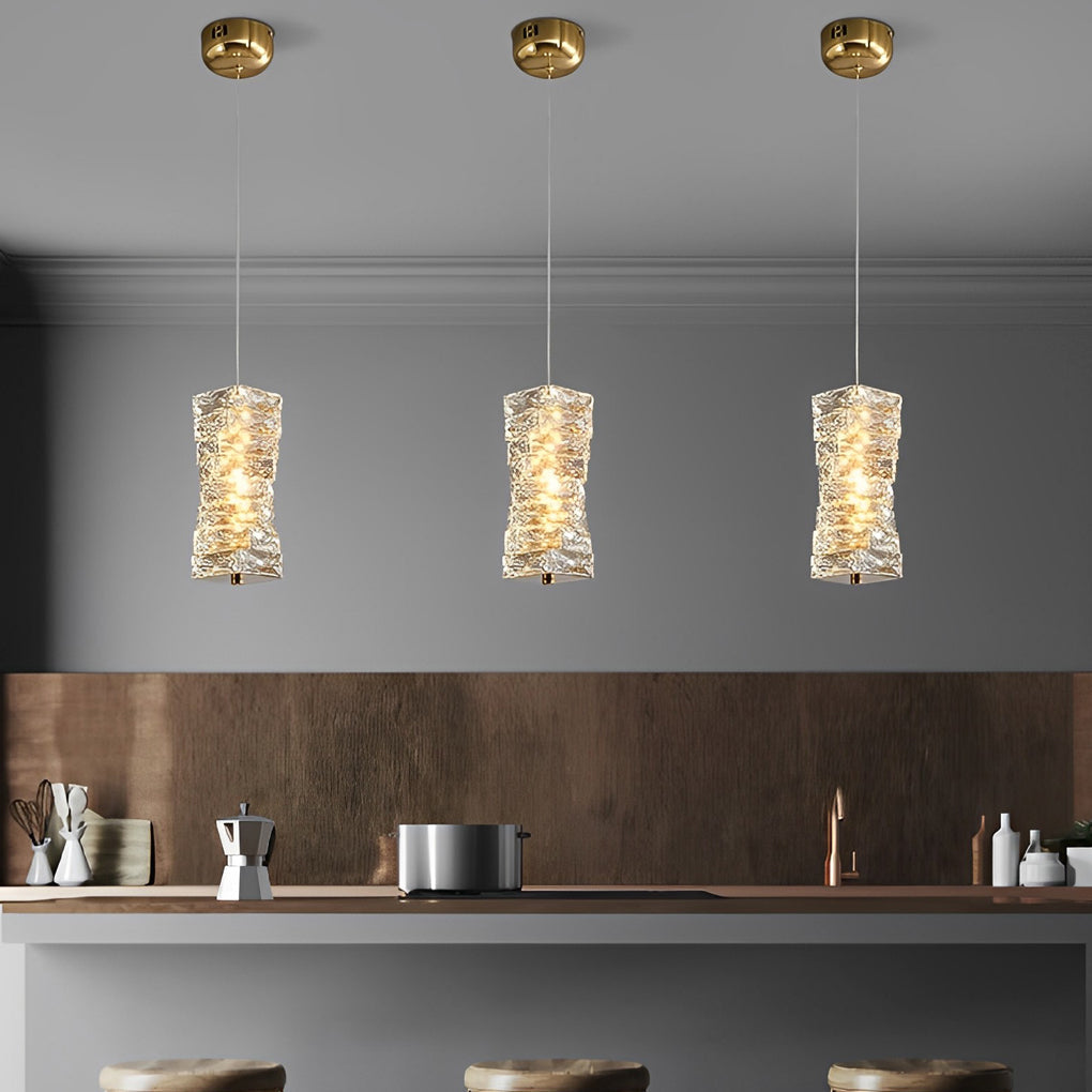 Postmodern Crystal and Metal Mini Pendant — Chrome or Gold, Three-Step LED Dimming, 4W–18W