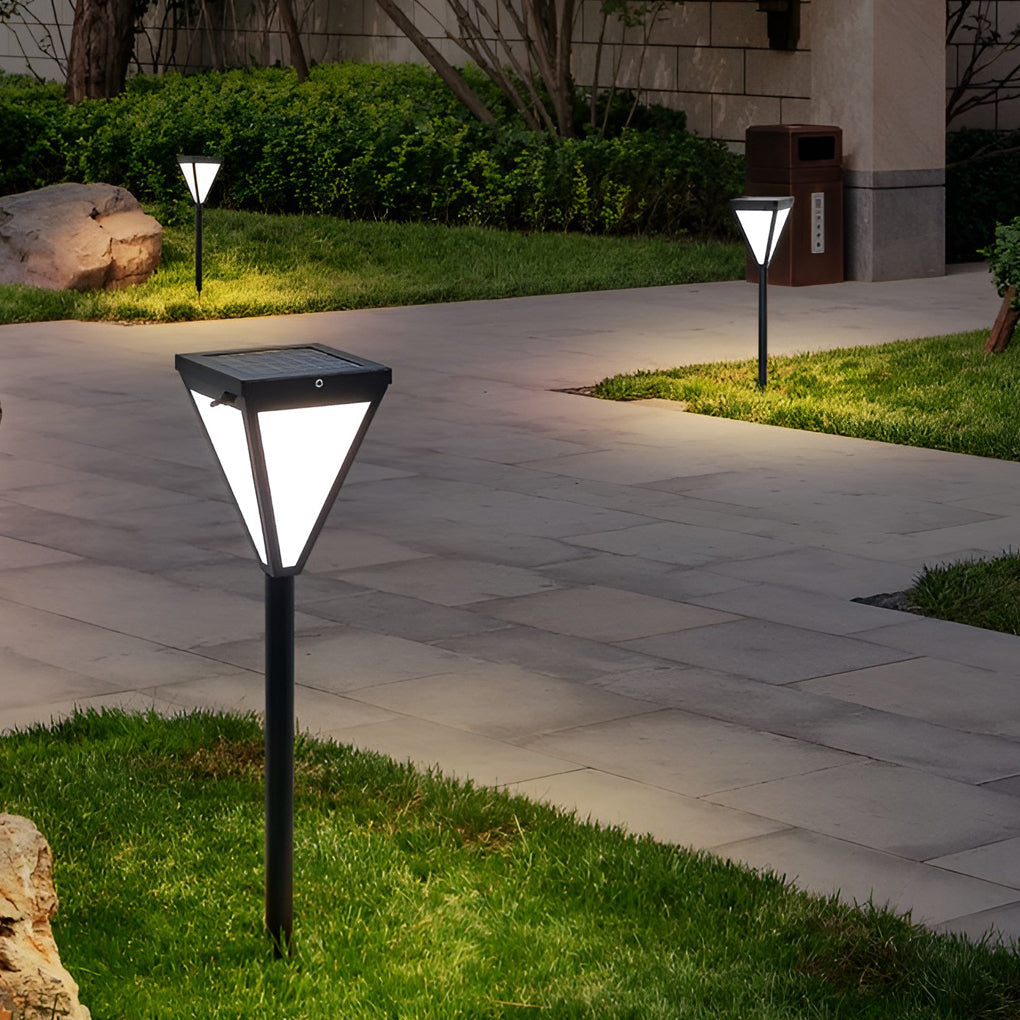 Sleek Solar LED Pathway Post Light — Black Metal, Acrylic Shade, 2.6W, 6" Wide, 30" Height