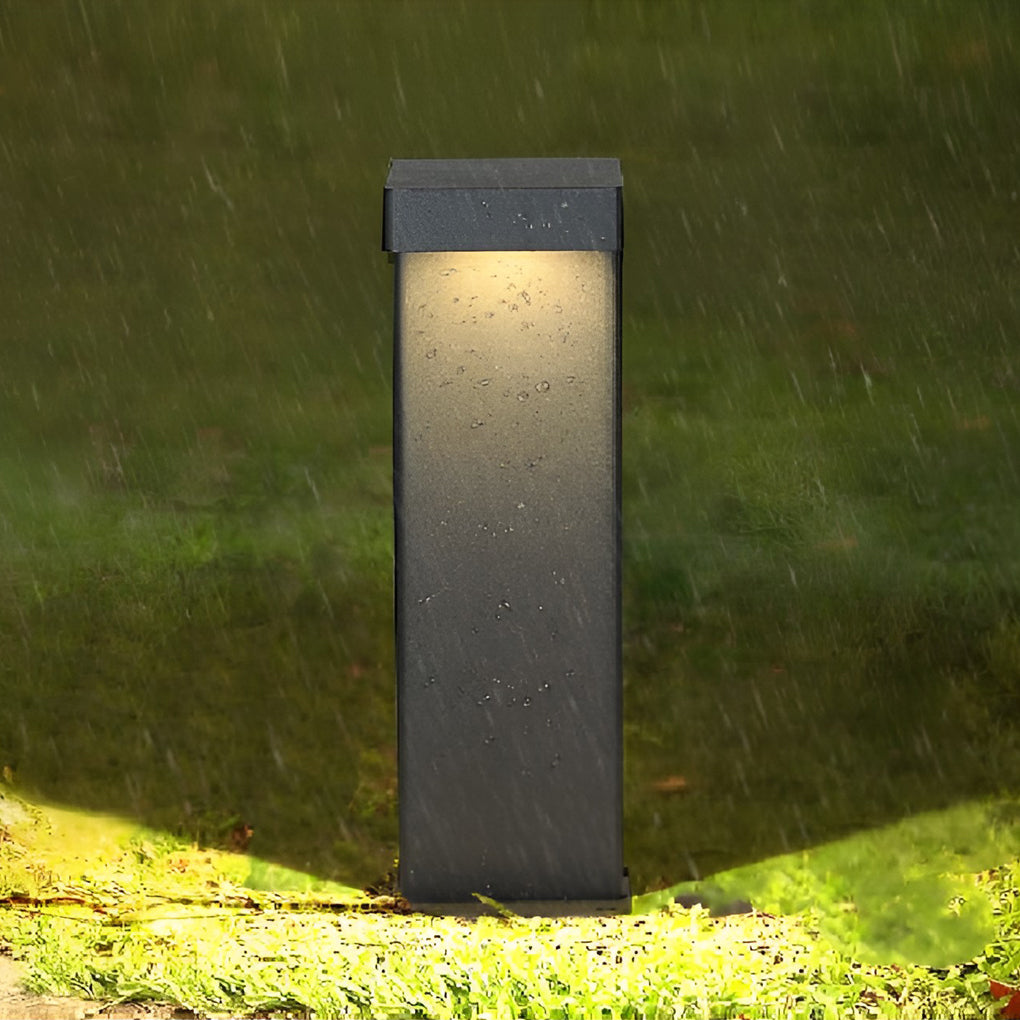 Solar Bollard Pathway Light — Die-Cast Aluminum and Glass, LED, Dusk-to-Dawn Sensor, IP65, 3000K Warm White