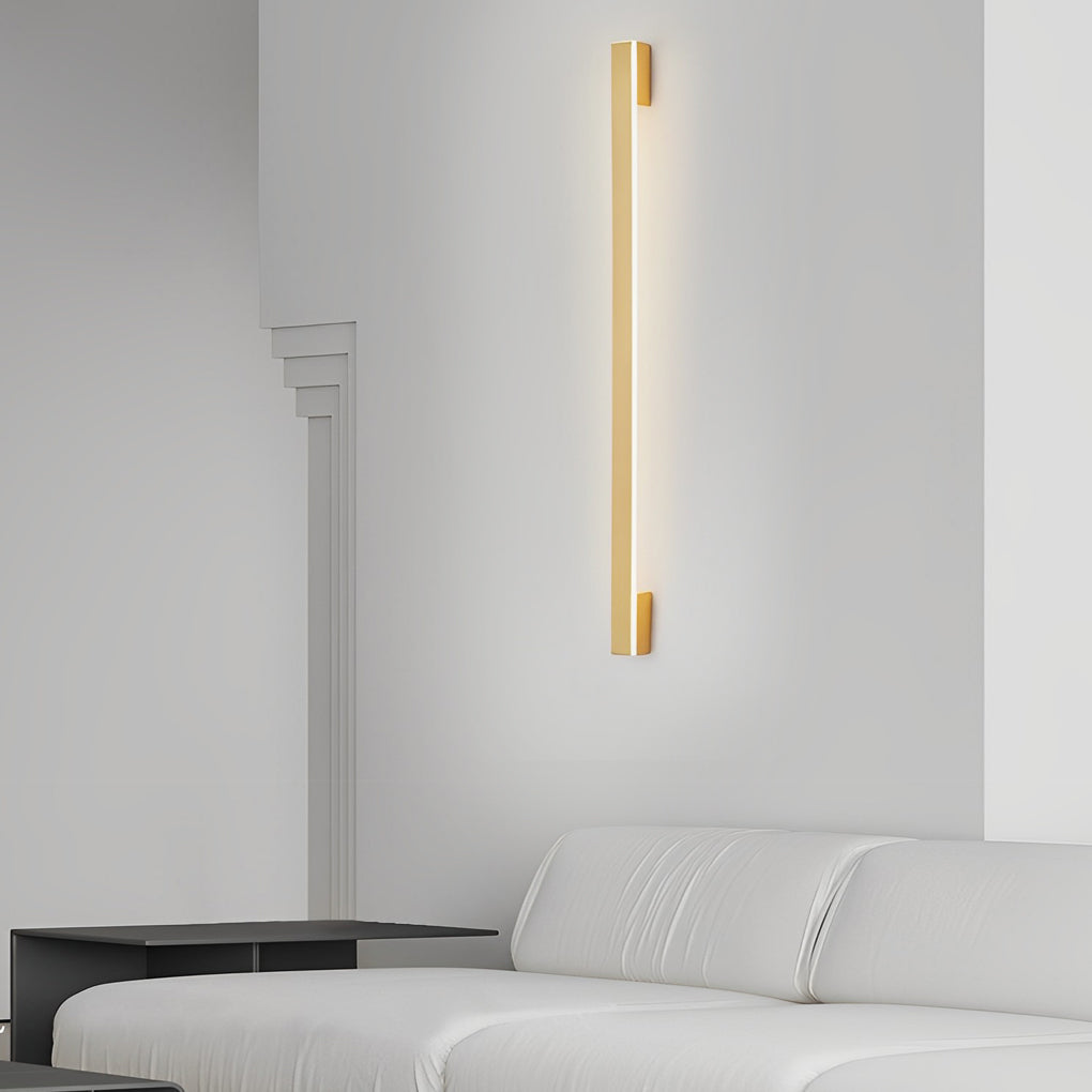 Minimalist Linear Wall Sconce — Copper & Acrylic, LED, Three-Step Dimming (3000K/4500K/6000K), 24"/31"/39"