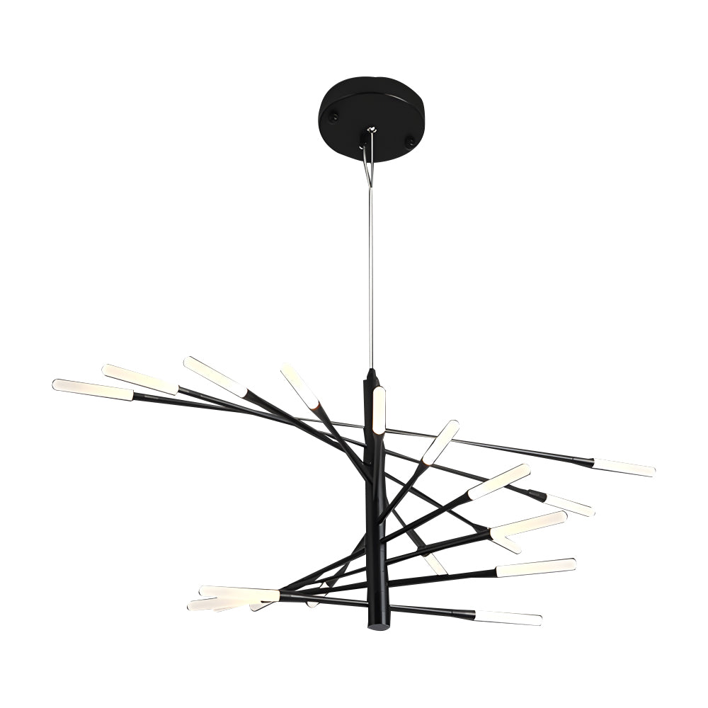 Spiral Sputnik Chandelier — Iron, Aluminum & Acrylic, 10/15/20-Light, Dimmable 3000K–6000K, Gold or Black