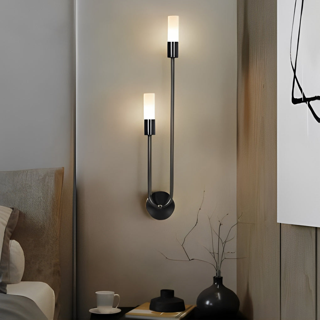 Minimalist Linear Wall Sconce — Iron and Acrylic, 2-Light G9, 4W Warm White, Black or Gold