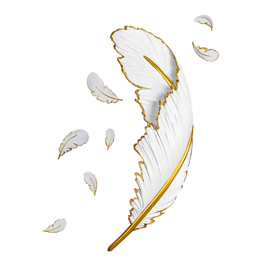 Contemporary Decorative Resin Feather Wall Sconces with Dimmable LED Strip in White