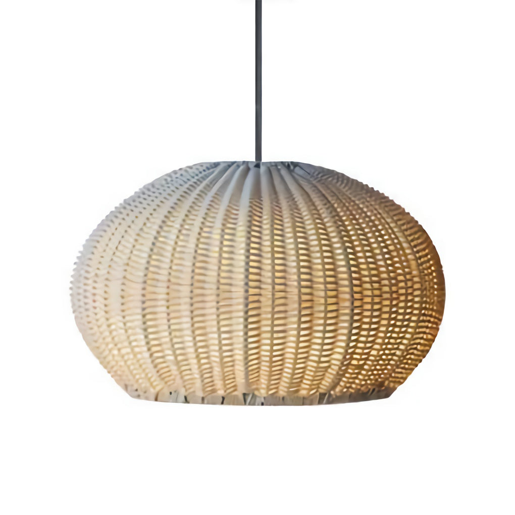 Rattan Lantern Outdoor Pendant & Wall Sconce — PE Rattan, E27 LED, 12W, IP55, Warm White 3000K, Beige or Coffee