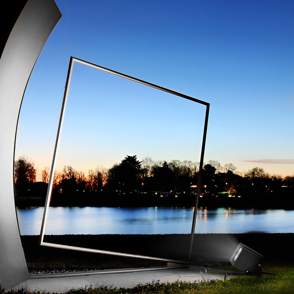 Adjustable Square Outdoor Spotlight Wall Sconce — Black Aluminum, 8W LED, Multi-Color, IP66 Weatherproof