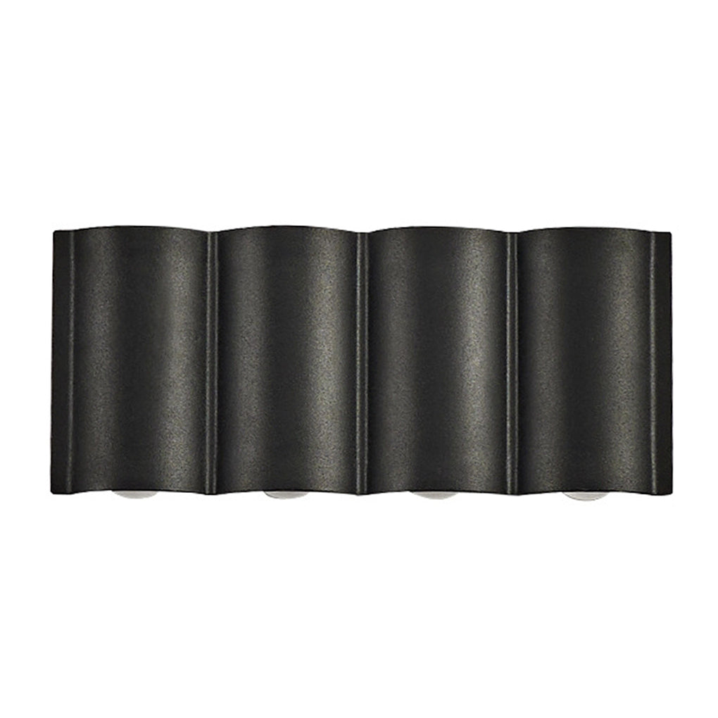 Modern Up/Down Wave Outdoor Wall Washer — Aluminum, LED, 2W–8W, 2- to 8-Light, IP Weatherproof
