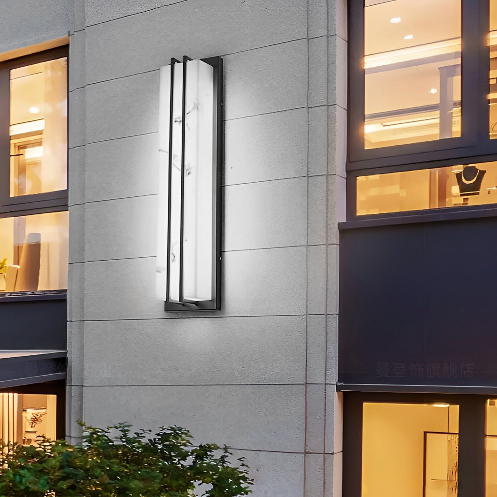 Modern Minimalist Outdoor Wall Sconce — Stainless Steel & Resin, 28W LED, IP54, 3000K/4500K/6000K