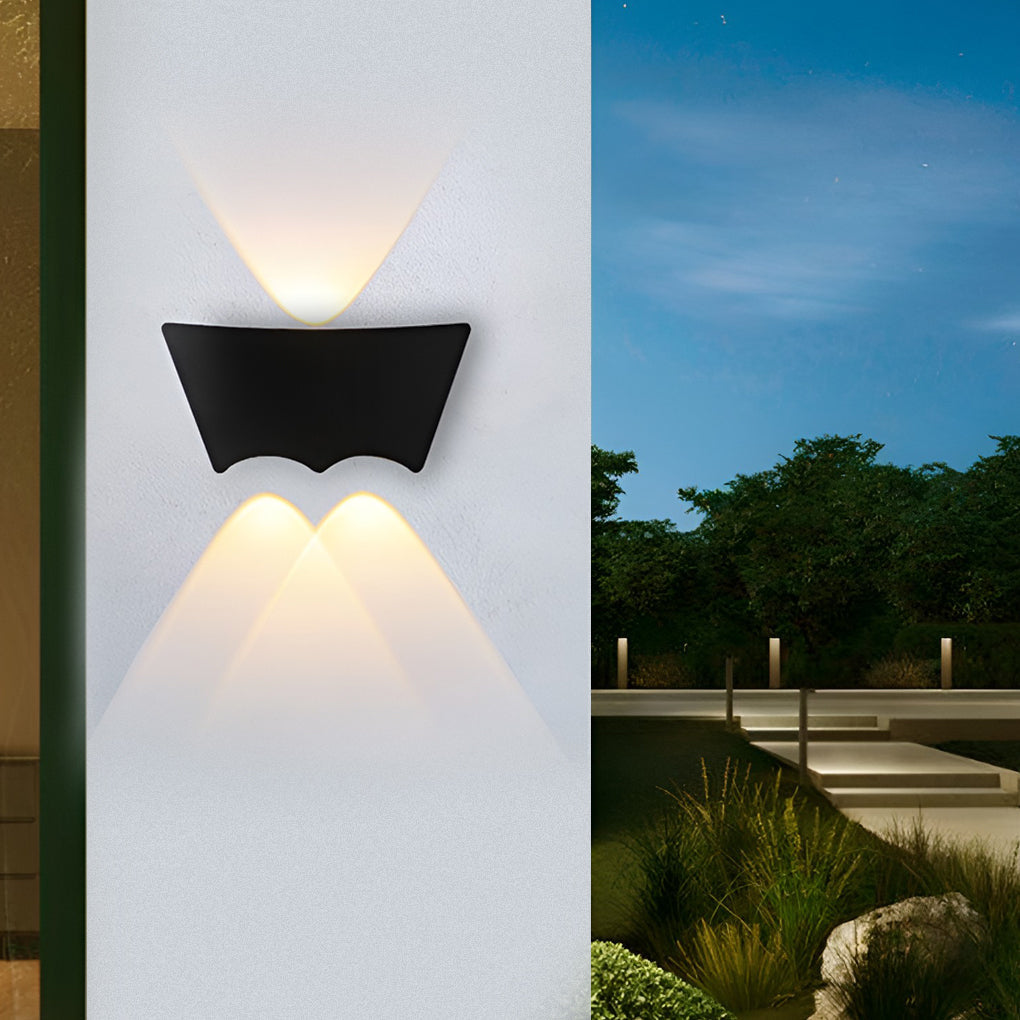 Modern Waterproof Black LED Up and Down Wall Washer Sconce Light
