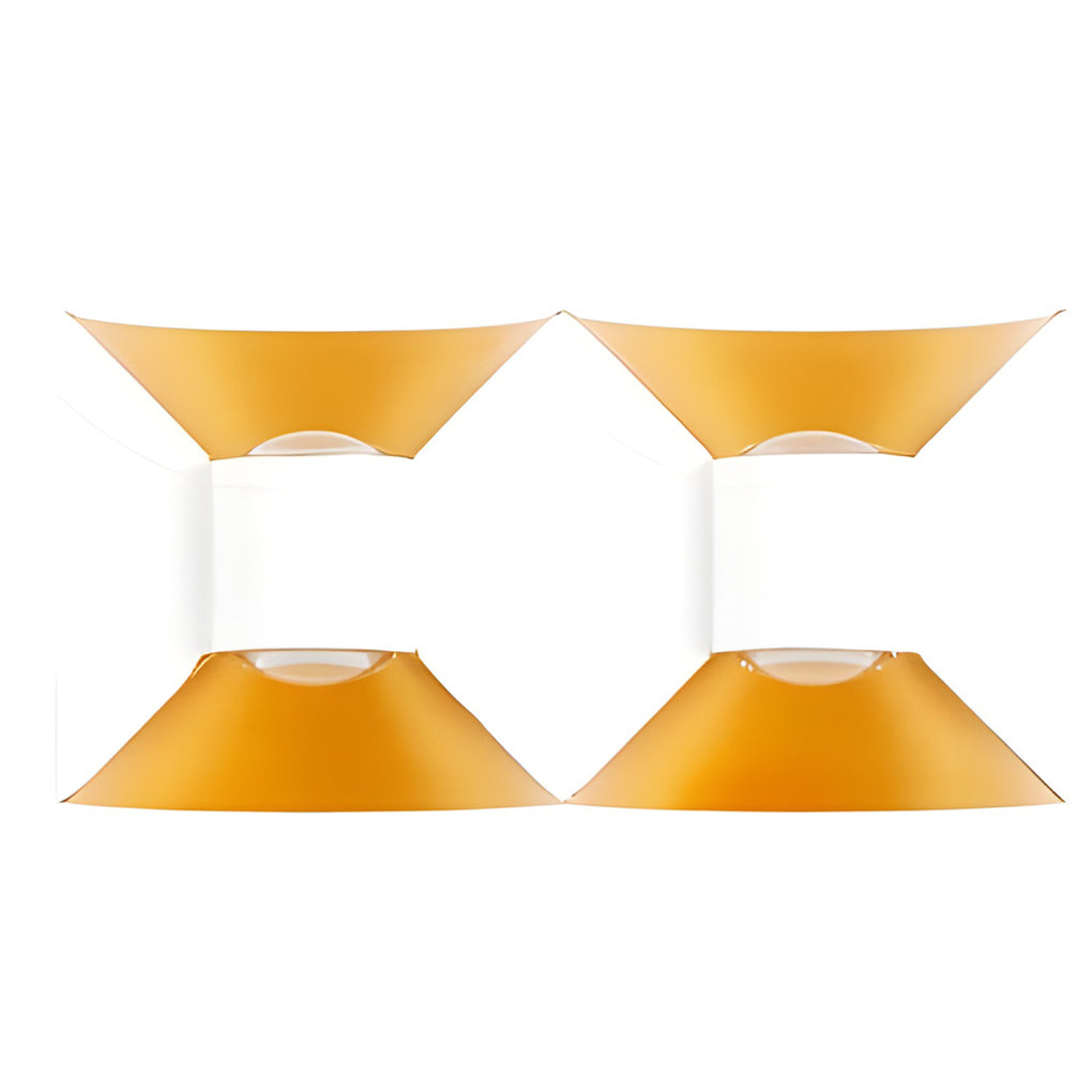 Square Up/Down Outdoor Wall Sconce — Die-Cast Aluminum, 6W LED, IP65, Black+Gold or White+Gold
