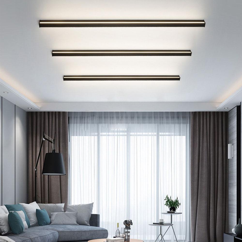 dimmable rgb black minimalist long led linear wall lights