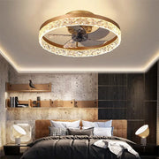 Rustic Flush Mount Ceiling Fan with 5 Blades, LED Bulbs, and Remote Control Luxe
