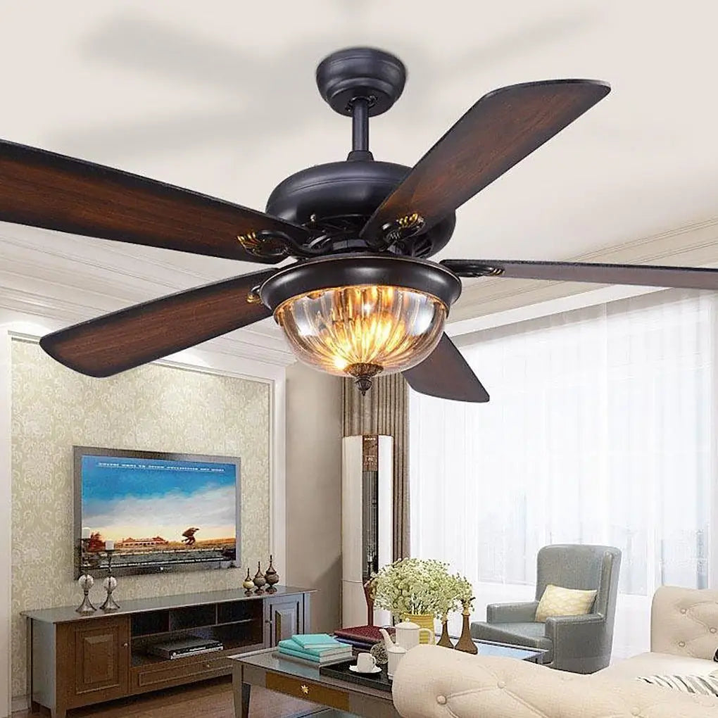 5-Blade Farmhouse Ceiling Fan with Lights and Remote Control for the Bedroom Luxe