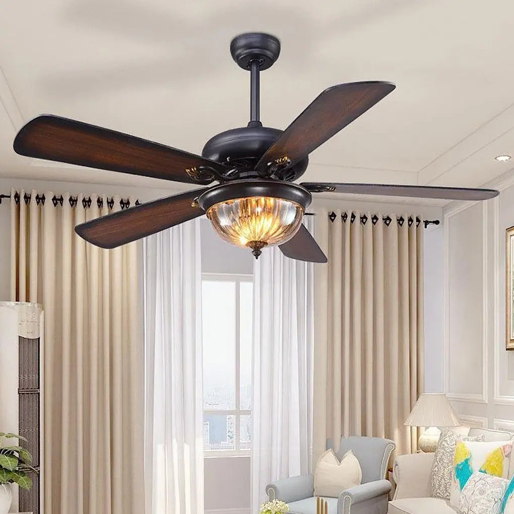 5-Blade Farmhouse Ceiling Fan with Lights and Remote Control for the Bedroom Luxe