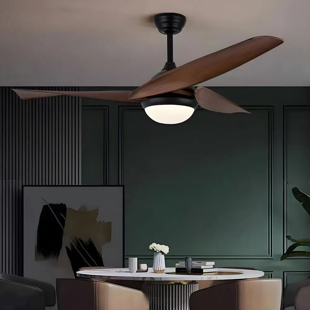 52-Inch 3-Blade LED Ceiling Fan with 6 Speeds, Light, and Remote Control - Quiet Operation Luxe