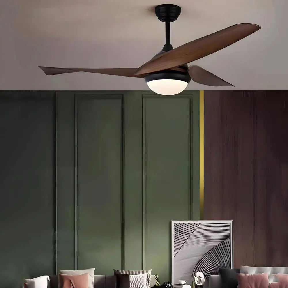 52-Inch 3-Blade LED Ceiling Fan with 6 Speeds, Light, and Remote Control - Quiet Operation Luxe