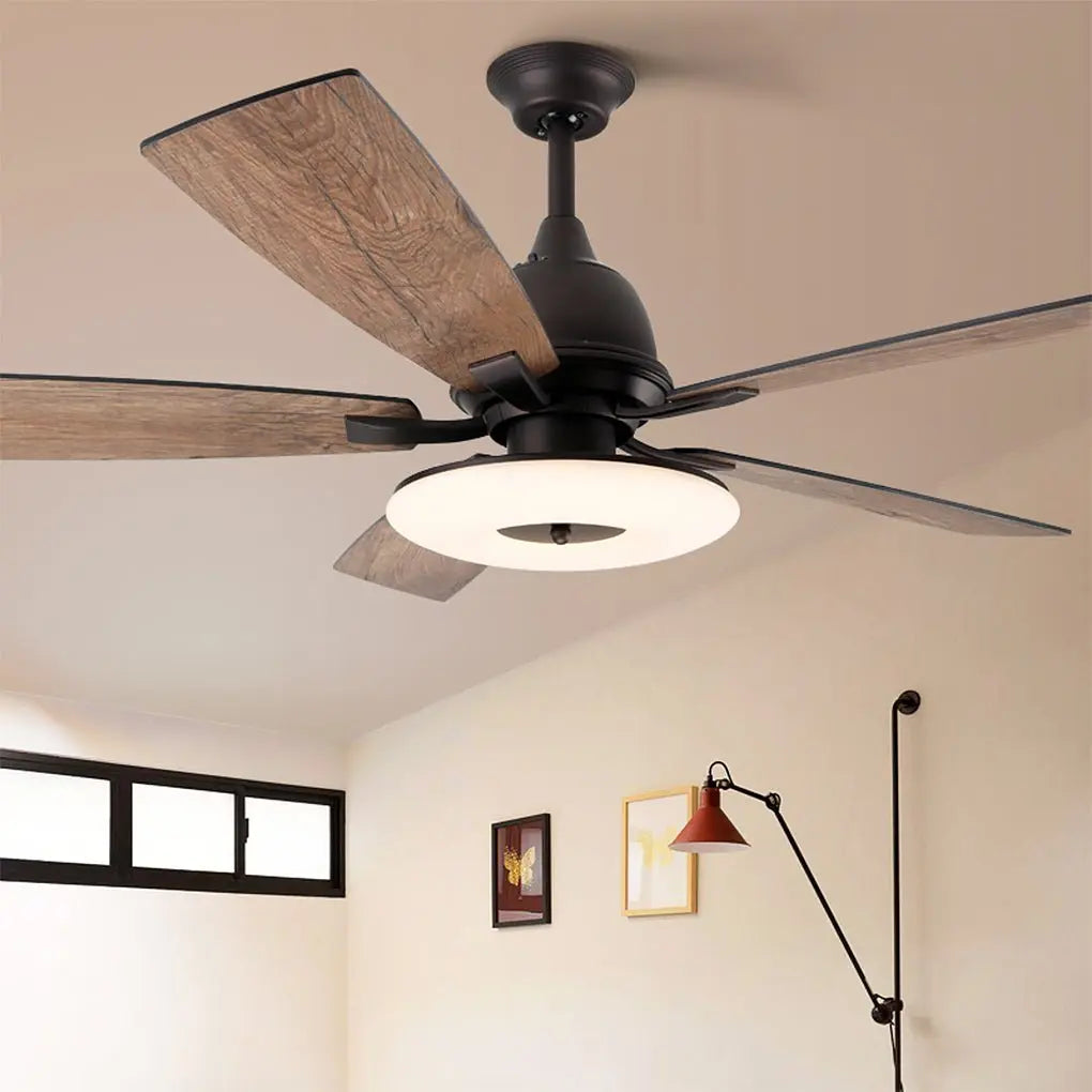 52-Inch Nordic Retro Ceiling Fan Lamp with Remote Control and Light Source Luxe