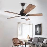 52-Inch Nordic Retro Ceiling Fan Lamp with Remote Control and Light Source Luxe