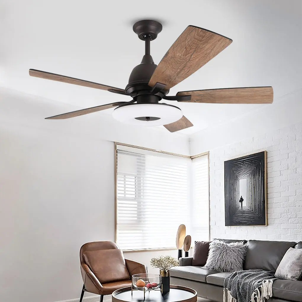52-Inch Nordic Retro Ceiling Fan Lamp with Remote Control and Light Source Luxe