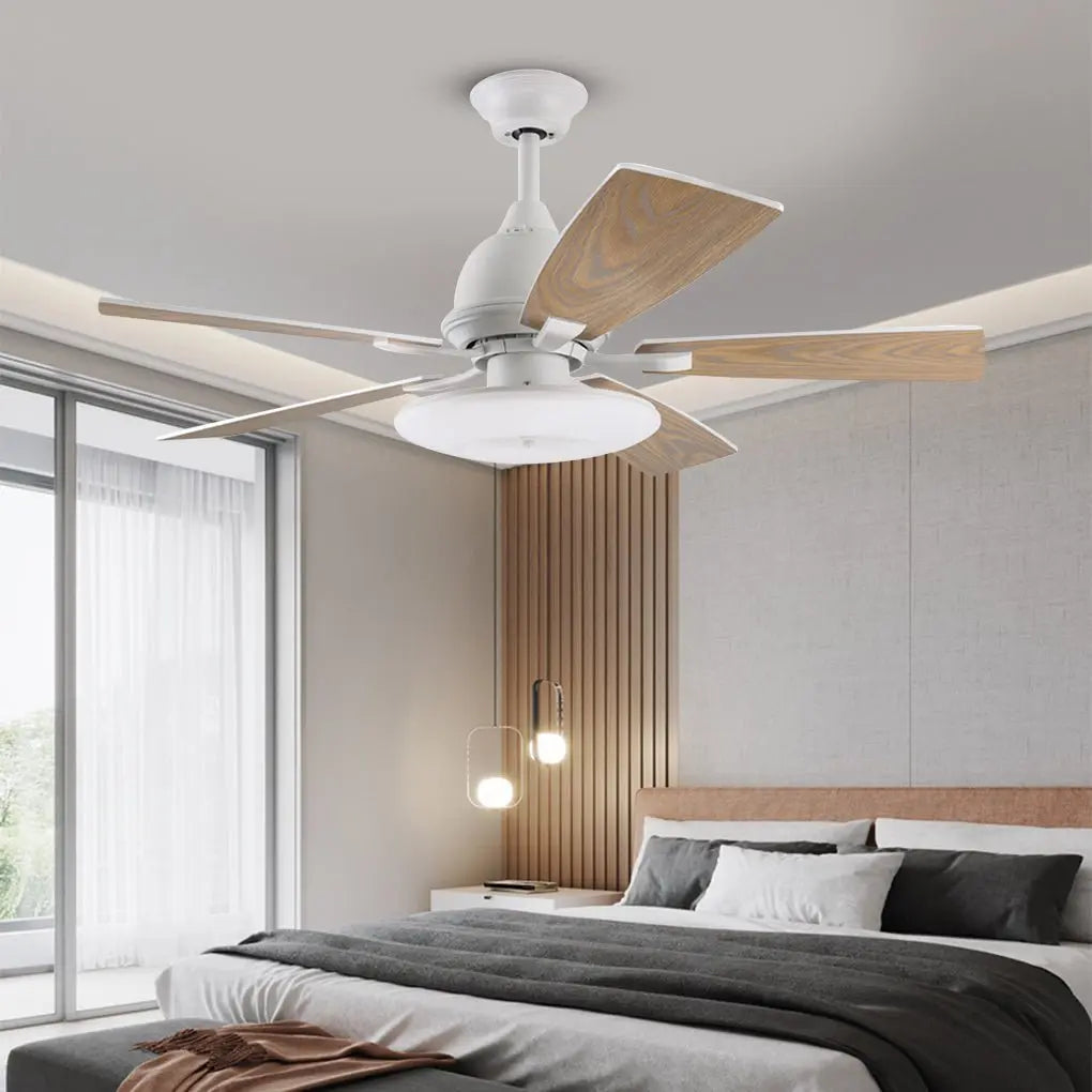 52-Inch Nordic Retro Ceiling Fan Lamp with Remote Control and Light Source Luxe
